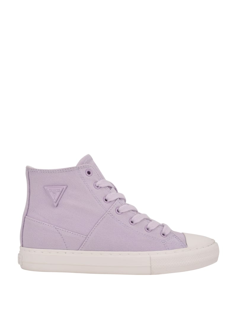 Purple Women's Guess Prinze High-Top Canvas Sneakers | 7085234-FV