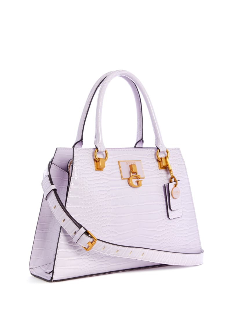 Purple Women's Guess Stephi Girlfriend Satchel Bags | 7982140-HU