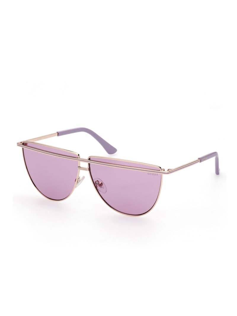 Purple Women's Guess Top Bar Aviator Sunglasses | 5708139-XJ