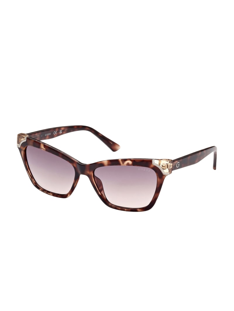 Purple Women's Guess Tortoise Plastic Square Sunglasses | 3471280-IC