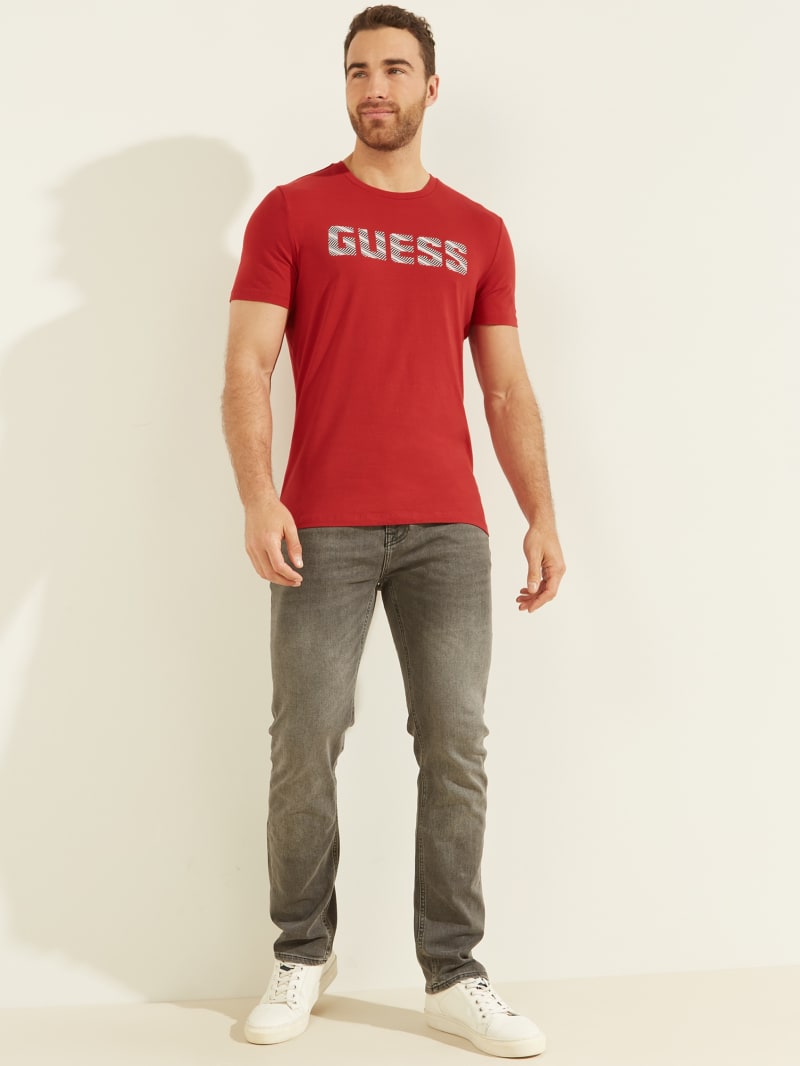 Red Men's Guess Magick Logo Tee T Shirts | 3584210-TO