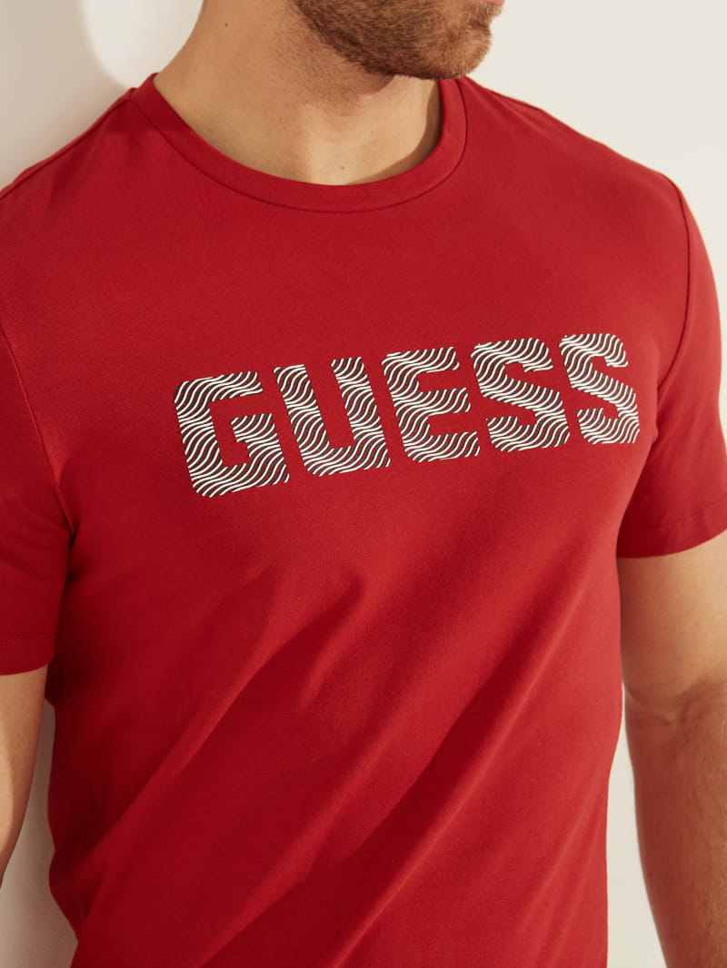 Red Men's Guess Magick Logo Tee T Shirts | 3584210-TO