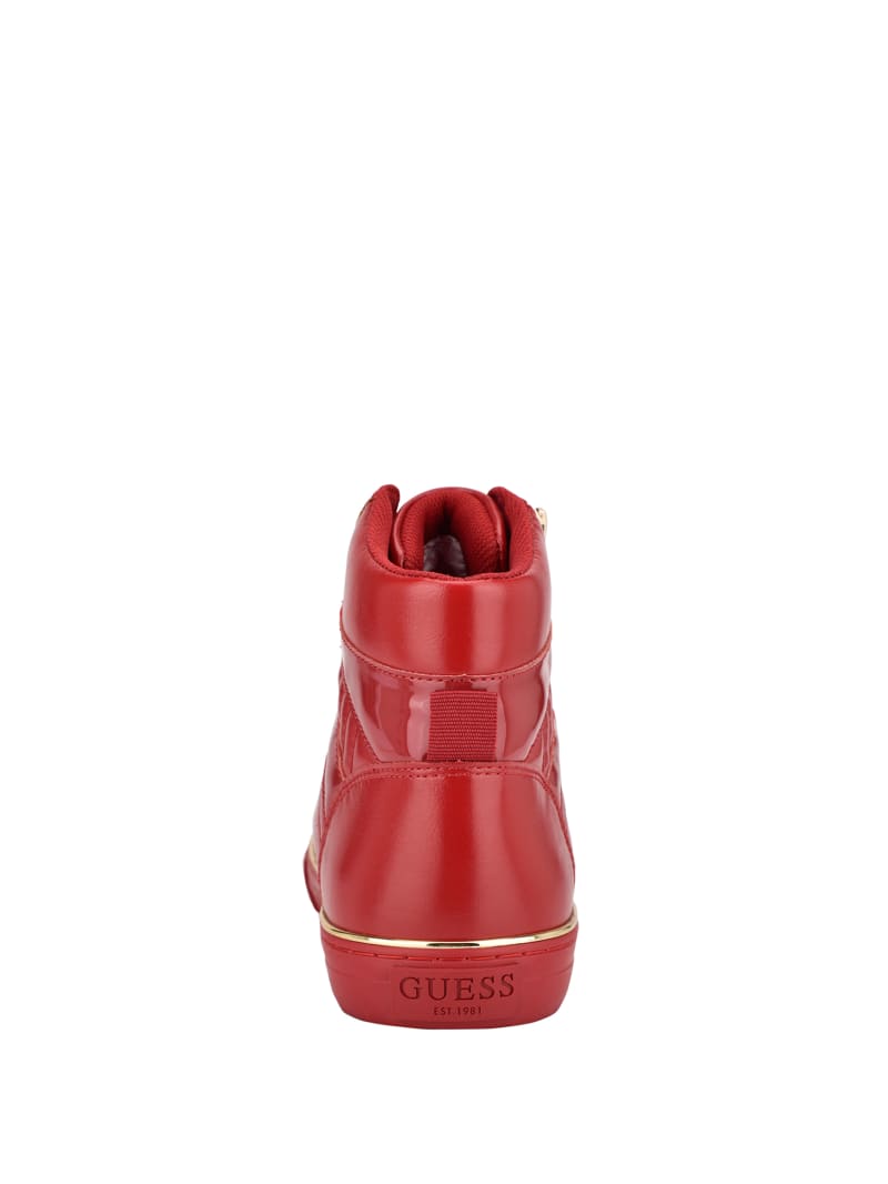 Red Men's Guess Million High-Top Sneakers | 1406295-HU