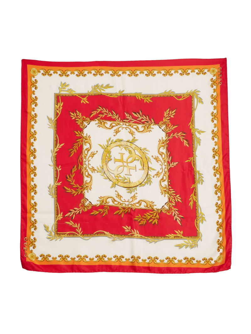 Red Women\'s Guess Baroque Silk Scarves | 6923748-OA