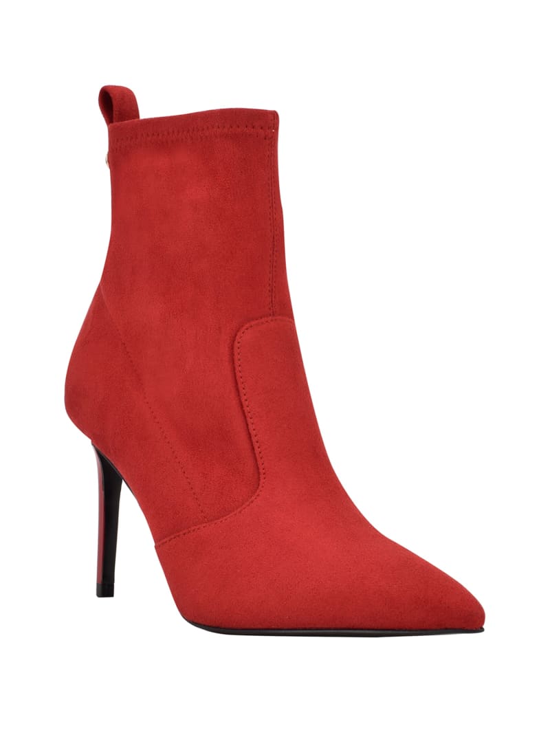 Red Women\'s Guess Dafina Faux-Suede Sock Boots | 5601879-OI