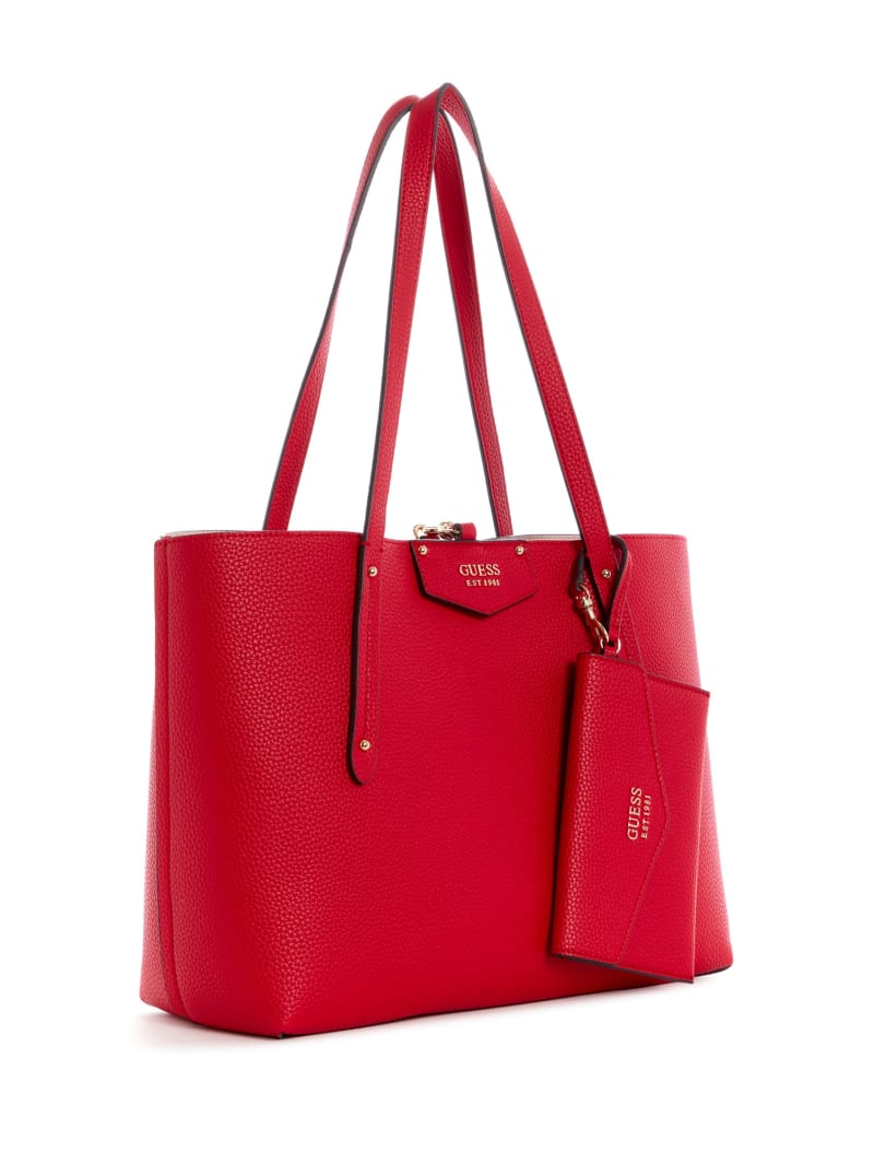 Red Women's Guess Eco Brenton Tote Bags | 1923507-ID