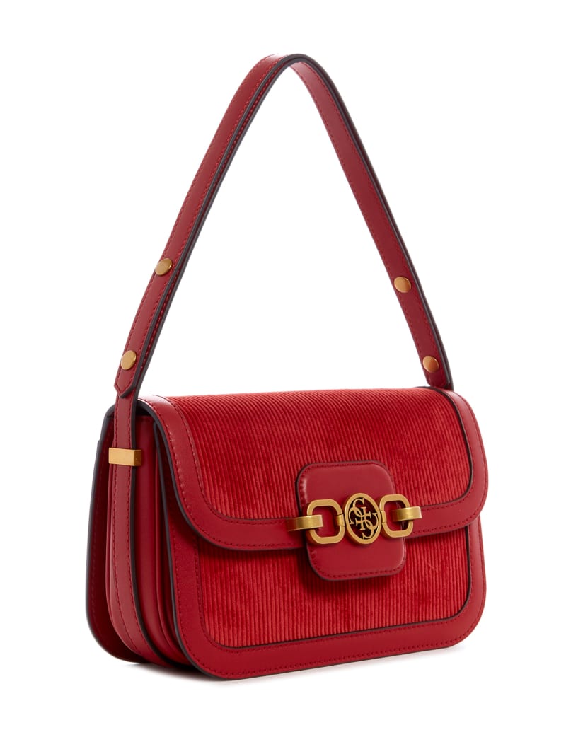 Red Women's Guess Hensely Convertible Satchel Bags | 6834192-HU