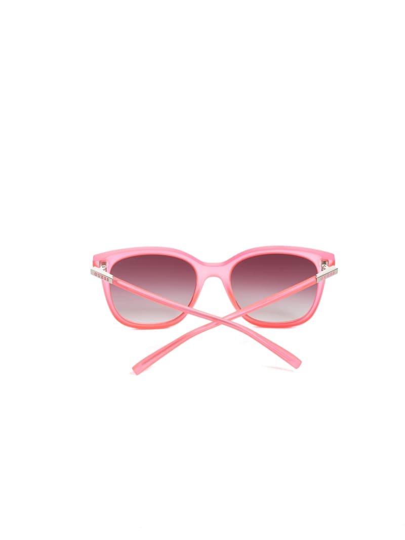 Red Women's Guess Mariel Neon Trim Square Sunglasses | 0537814-CI