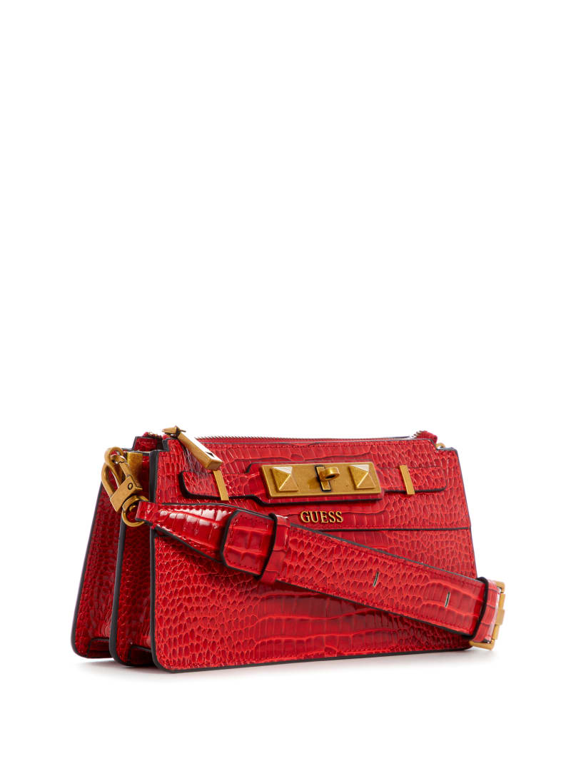 Red Women's Guess Raffie Crossbody Bags | 1790326-KM