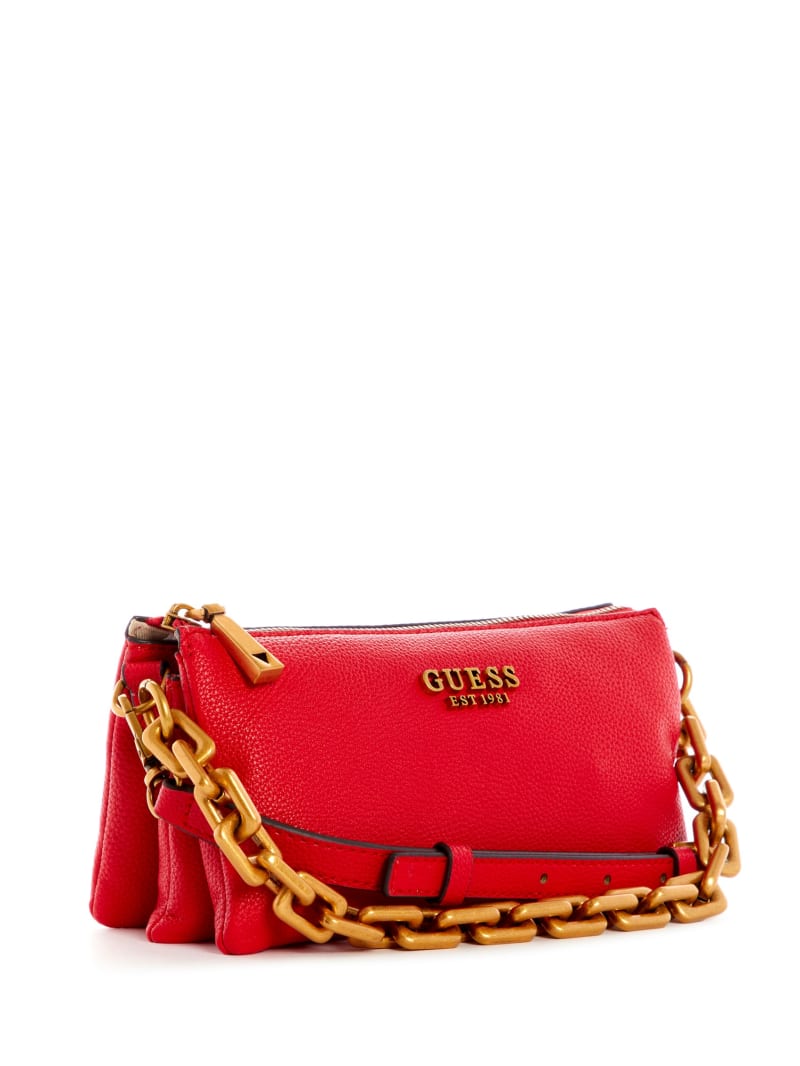 Red Women's Guess Turin Triple Compartment Crossbody Bags | 8197546-HJ