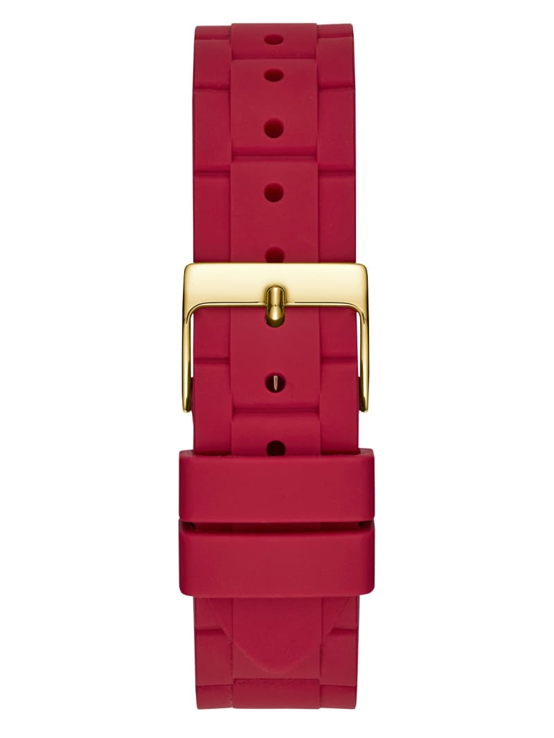 Red Women's Guess Two-Tone and Red Multifunction Watches | 9186570-AY