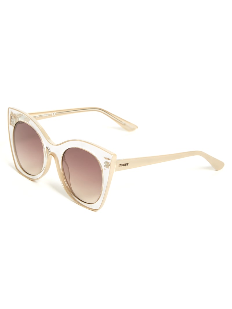 Rose Gold Women's Guess Clear Cat-Eye Sunglasses | 1790342-CS