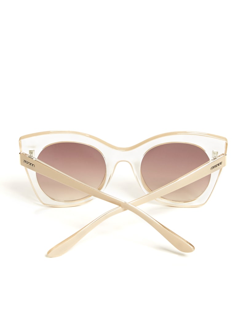 Rose Gold Women's Guess Clear Cat-Eye Sunglasses | 1790342-CS