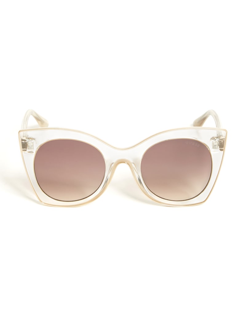 Rose Gold Women\'s Guess Clear Cat-Eye Sunglasses | 1790342-CS