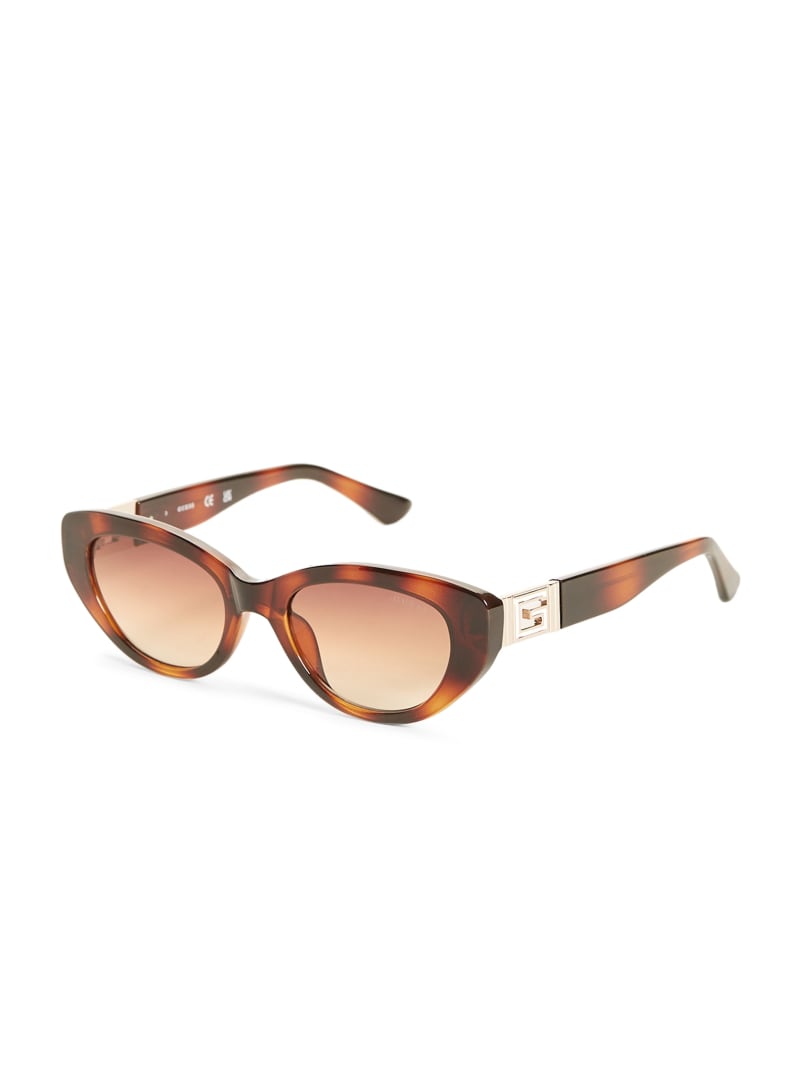 Rose Gold Women's Guess Colored Plastic Cat-Eye Sunglasses | 6158730-KJ