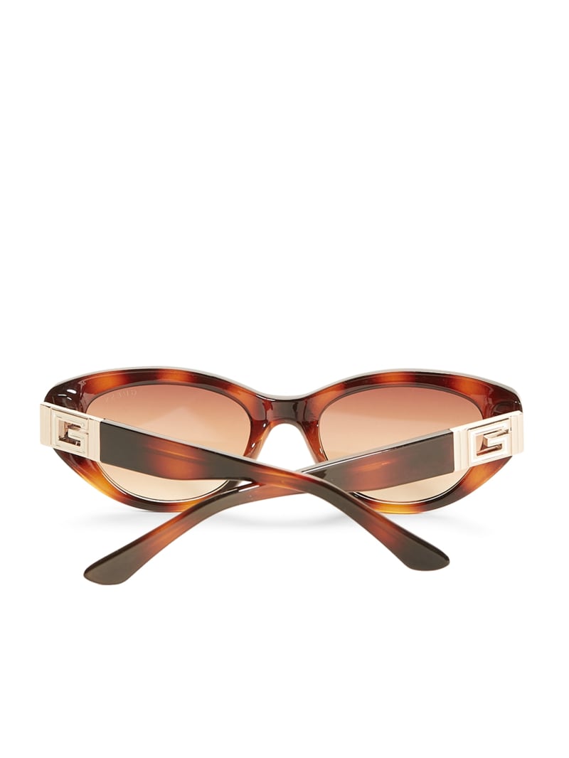 Rose Gold Women's Guess Colored Plastic Cat-Eye Sunglasses | 6158730-KJ