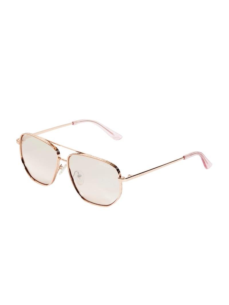 Rose Gold Women's Guess Kelly Aviator Sunglasses | 3541209-TP