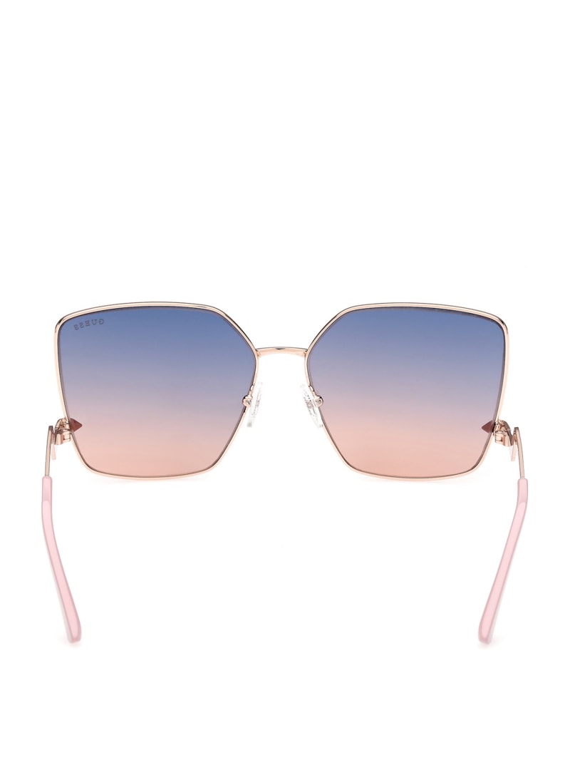 Rose Gold Women's Guess Oversized Square Zigzag Sunglasses | 2643017-QF