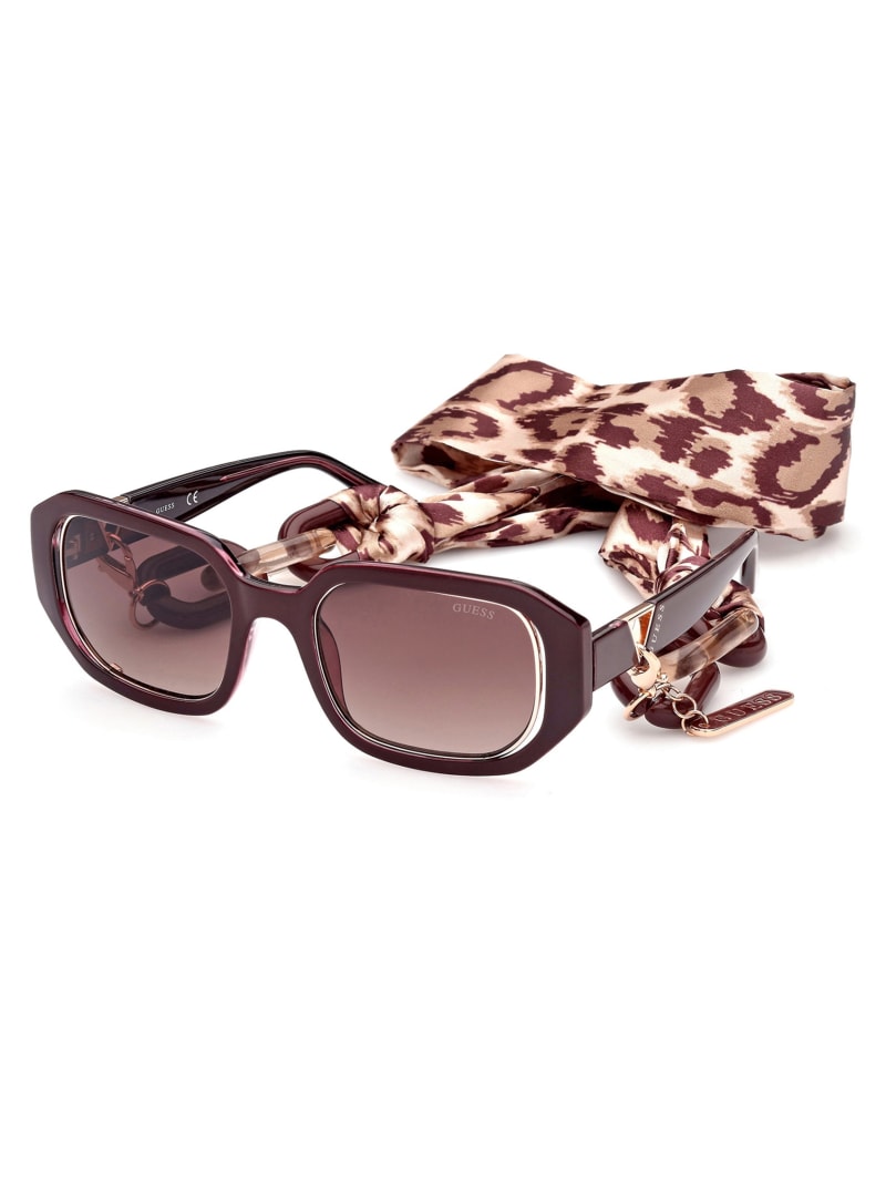 Rose Gold Women's Guess Rectangle Sunglasses | 8923756-WG