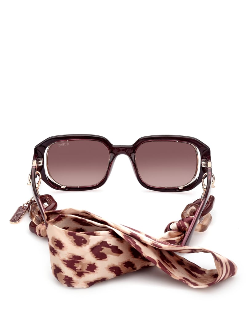 Rose Gold Women's Guess Rectangle Sunglasses | 8923756-WG