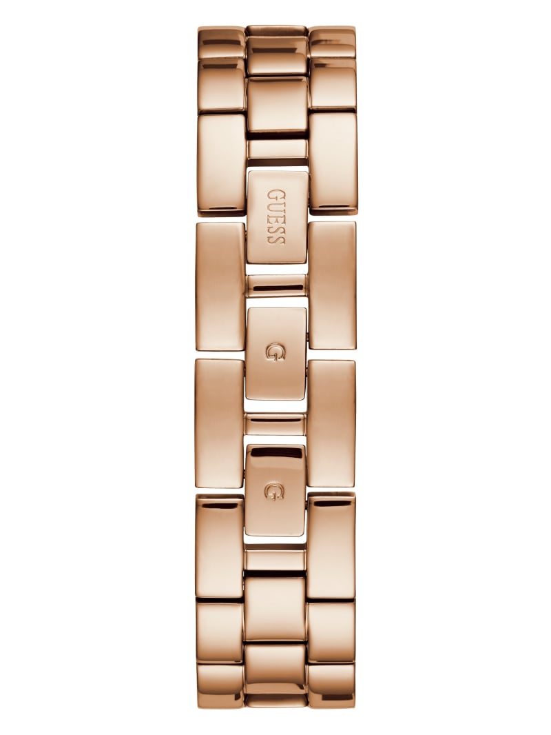 Rose Gold Women's Guess Rose Gold-Tone Crystal Bangle Analog Watches | 8591720-IZ