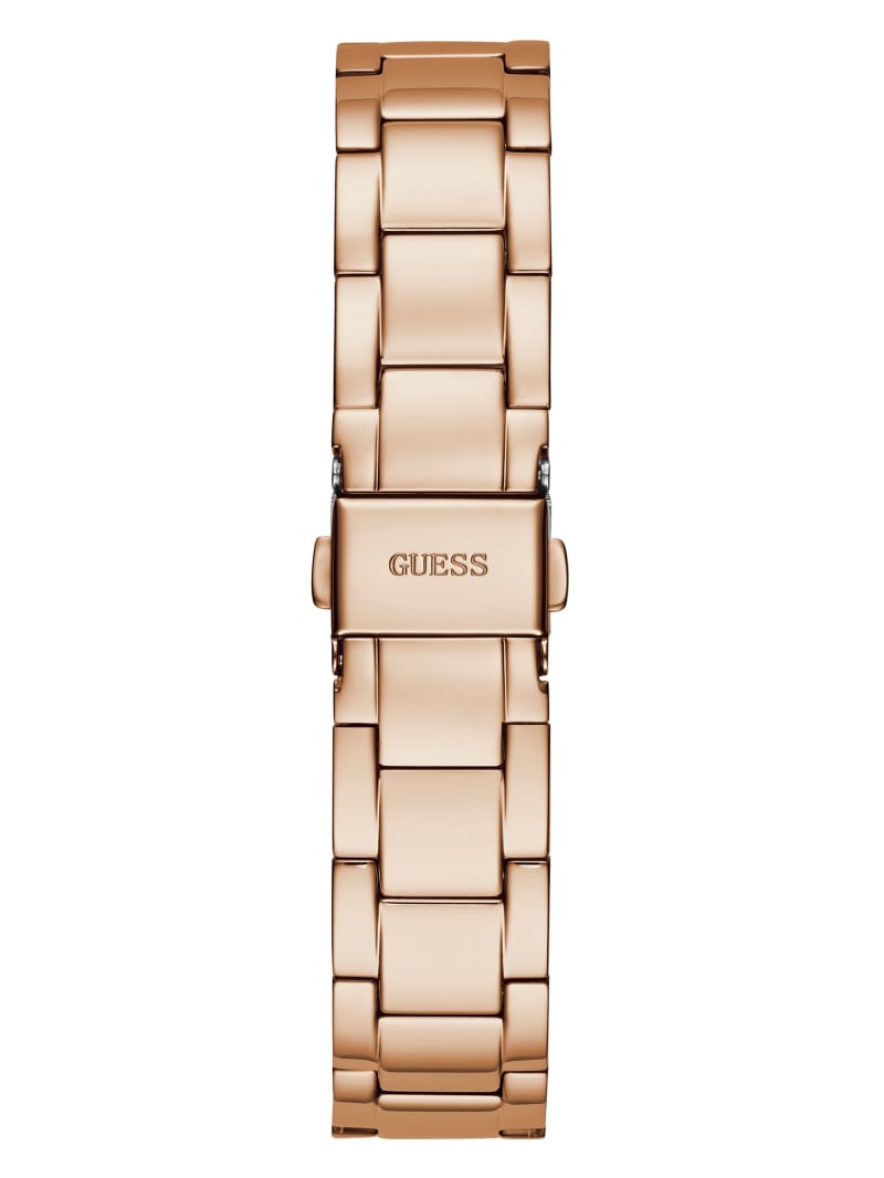 Rose Gold Women's Guess Rose Gold-Tone Quattro G Clear Analog Watches | 5047961-PF