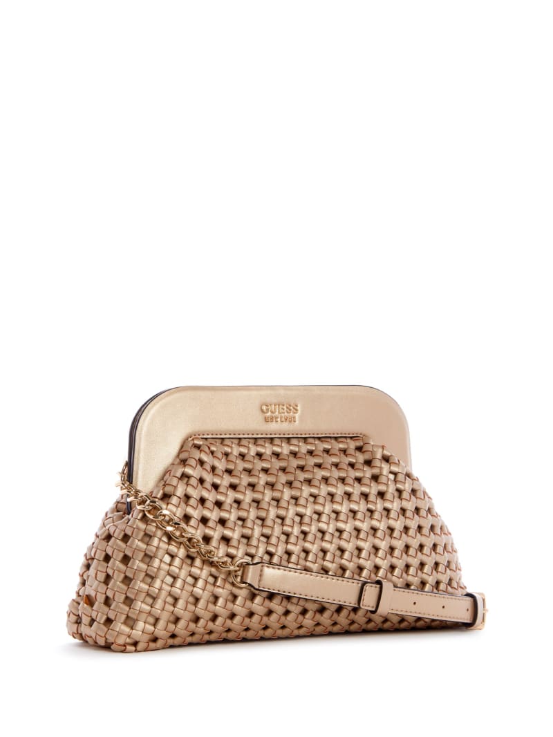 Rose Gold Women's Guess Sicilia Frame Clutch Mini Bag | 1957826-CO