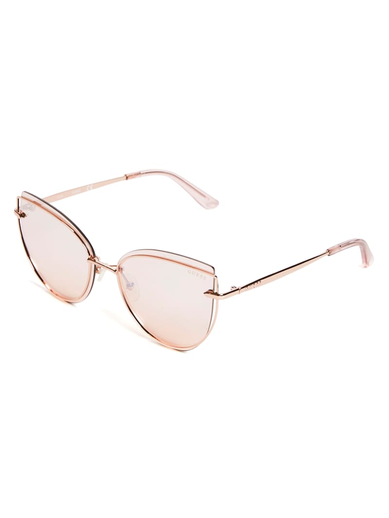 Rose Gold Women's Guess Wired Cat Eye Sunglasses | 9813275-YE