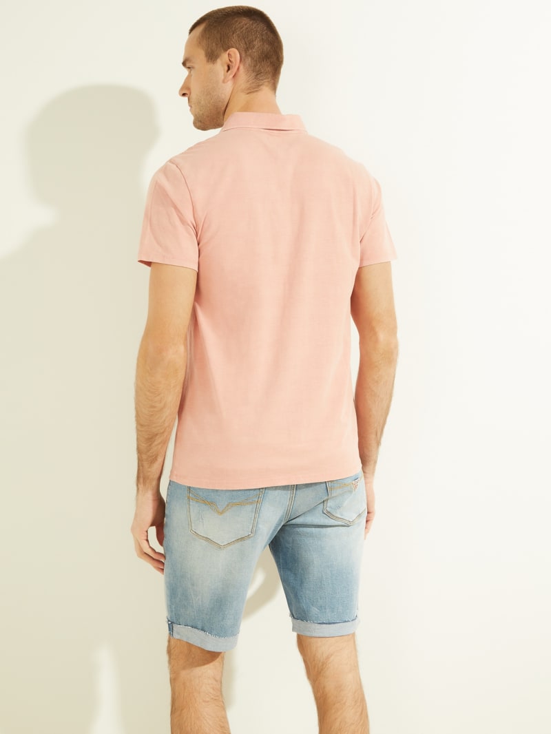 Rose Men's Guess Eli Acid Washed Shirts | 2570483-QR