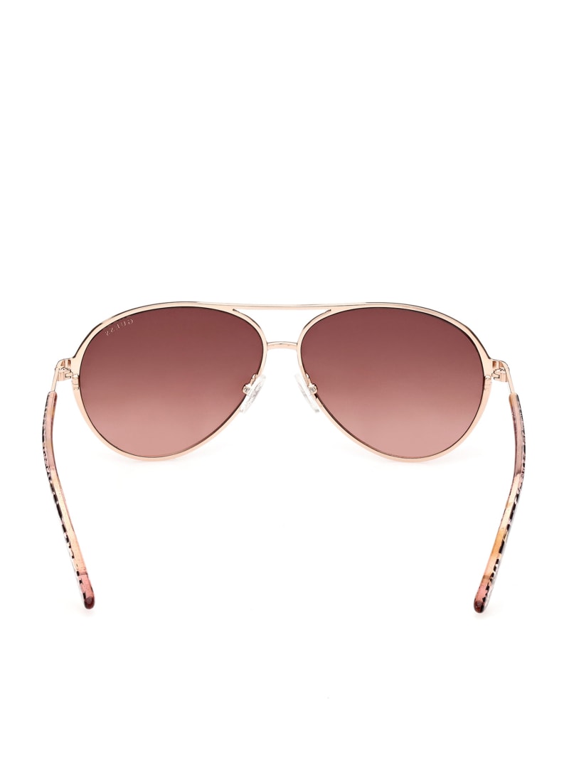 Rose Women's Guess Animal Print Aviator Sunglasses | 3512809-LK