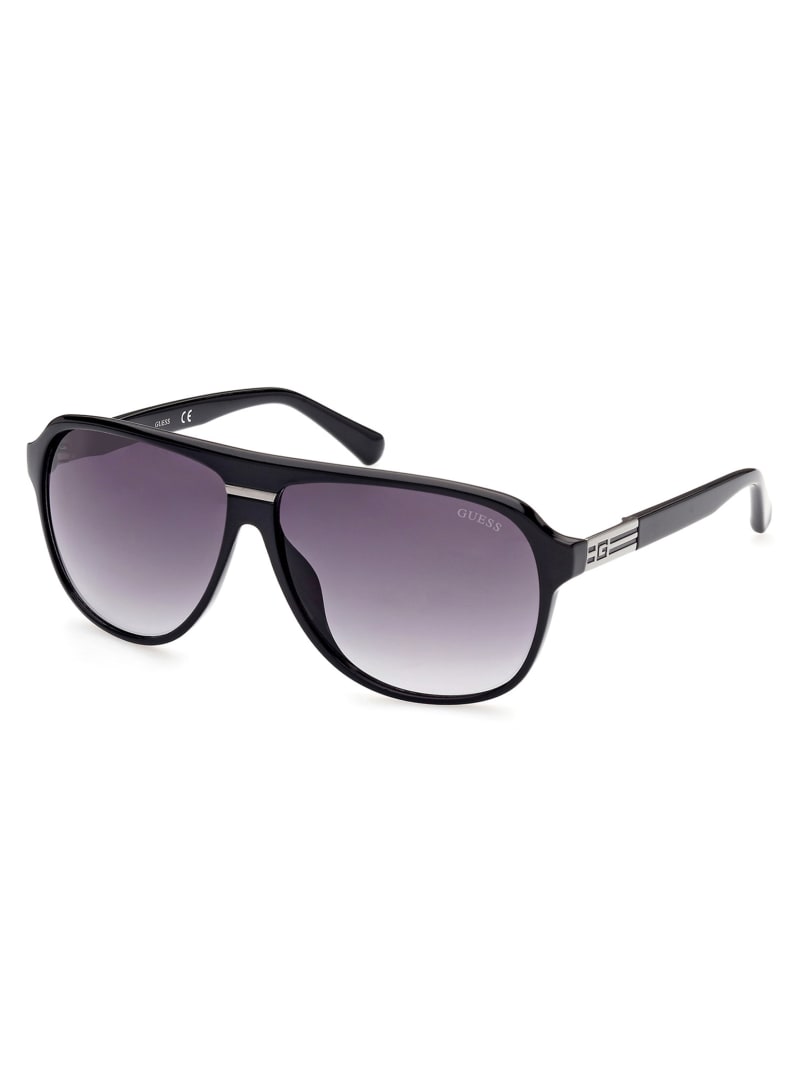 Silver Men's Guess Aviator Sunglasses | 9024153-VM