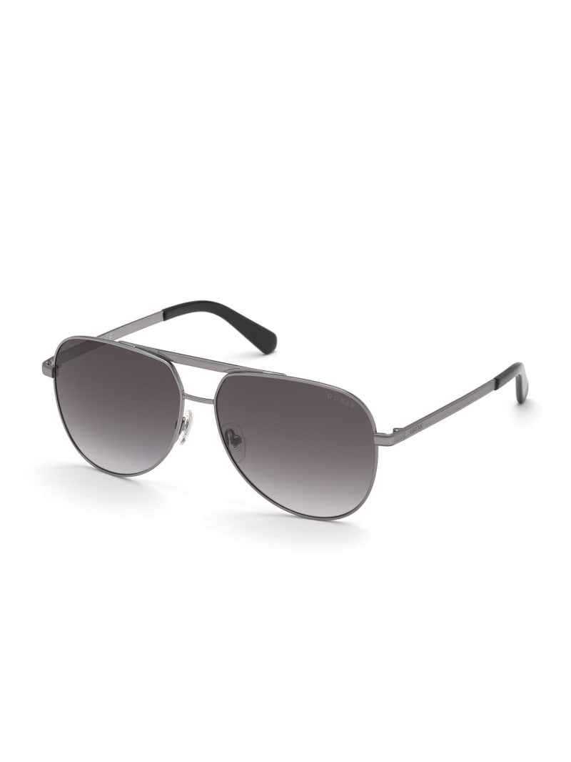 Silver Men's Guess Manny Aviator Sunglasses | 8453217-TR