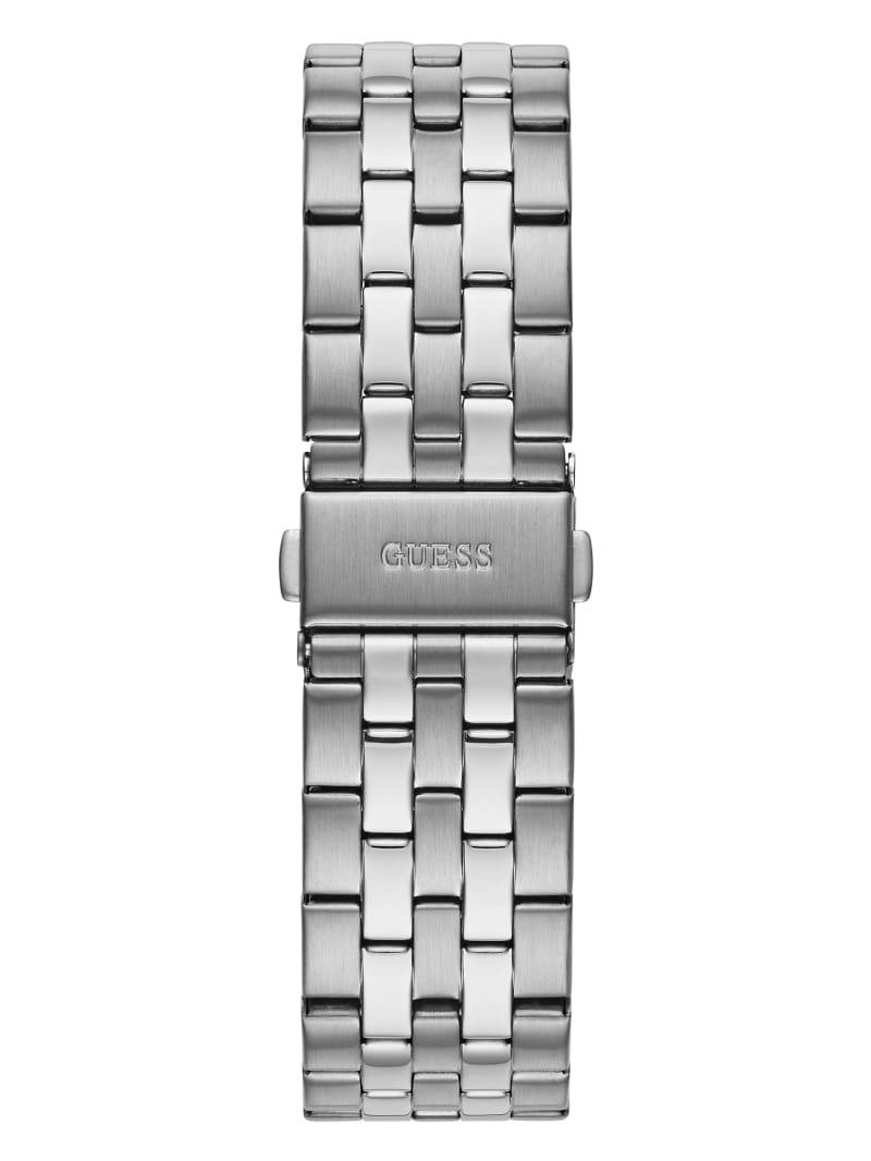 Silver Men's Guess Silver-Tone And Chrono-Look Multifunction Watches | 3284769-KO