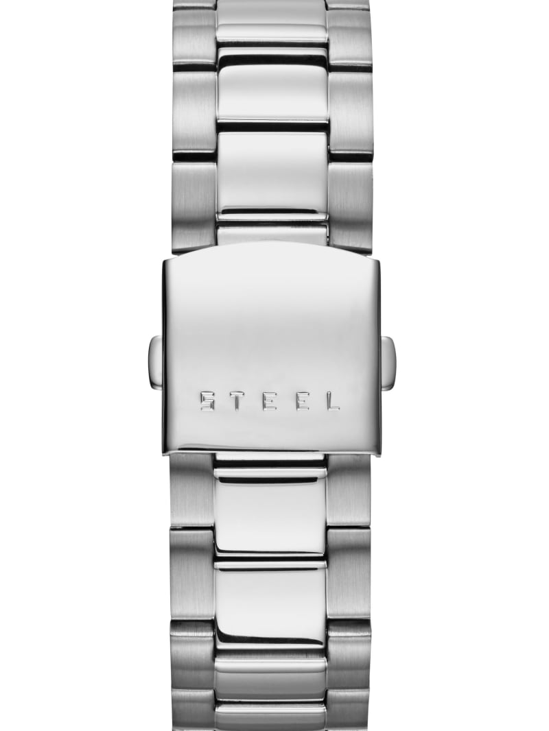 Silver Men's Guess Silver-Tone Classic Watches | 2179630-JZ