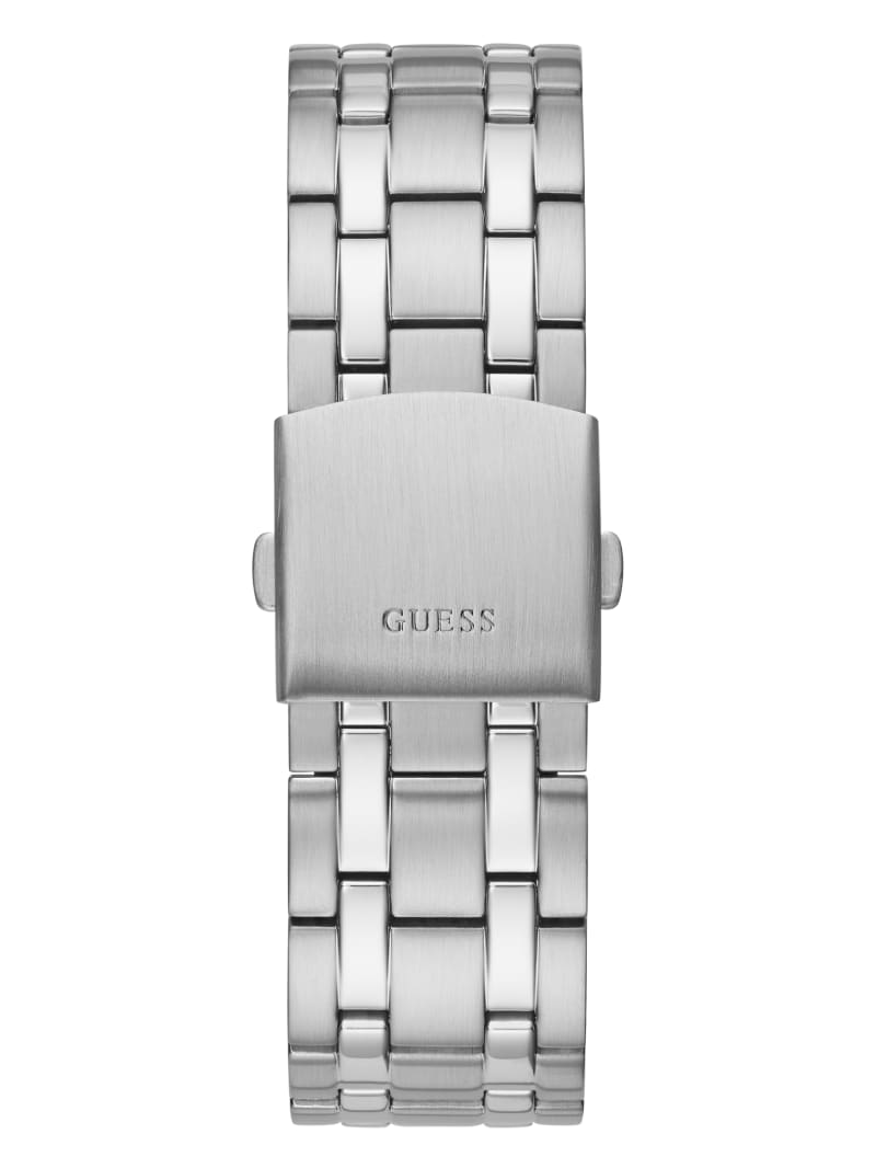 Silver Men's Guess Silver-Tone Multifunction Watches | 1694078-TE