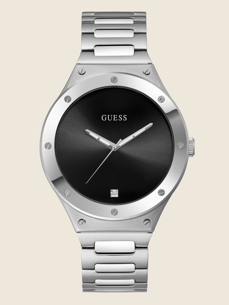 Silver Men\'s Guess Silver-Tone and Analog Watches | 0162758-RQ