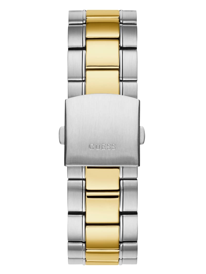 Silver Men's Guess Two-Tone Metal And Green Dial Analog Watches | 5678139-OT