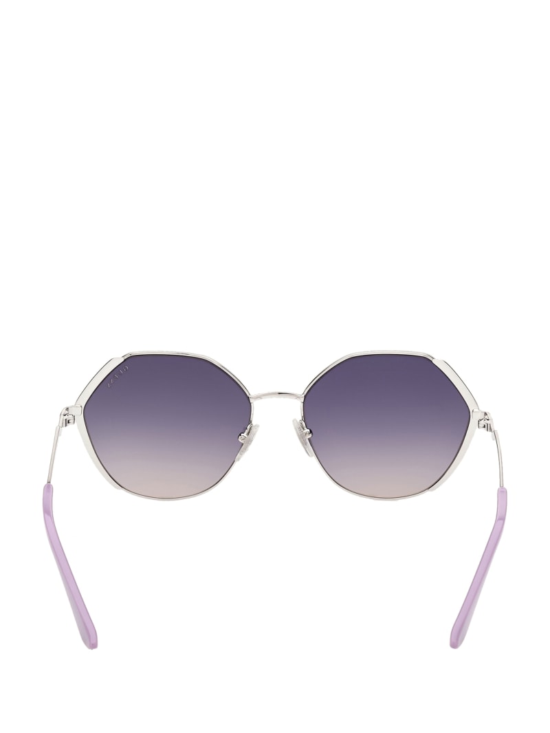 Silver Women's Guess Colored Temple Geometric Sunglasses | 4207968-YH