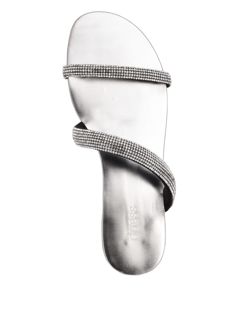 Silver Women's Guess Nerica Metallic Slides | 0158349-MG