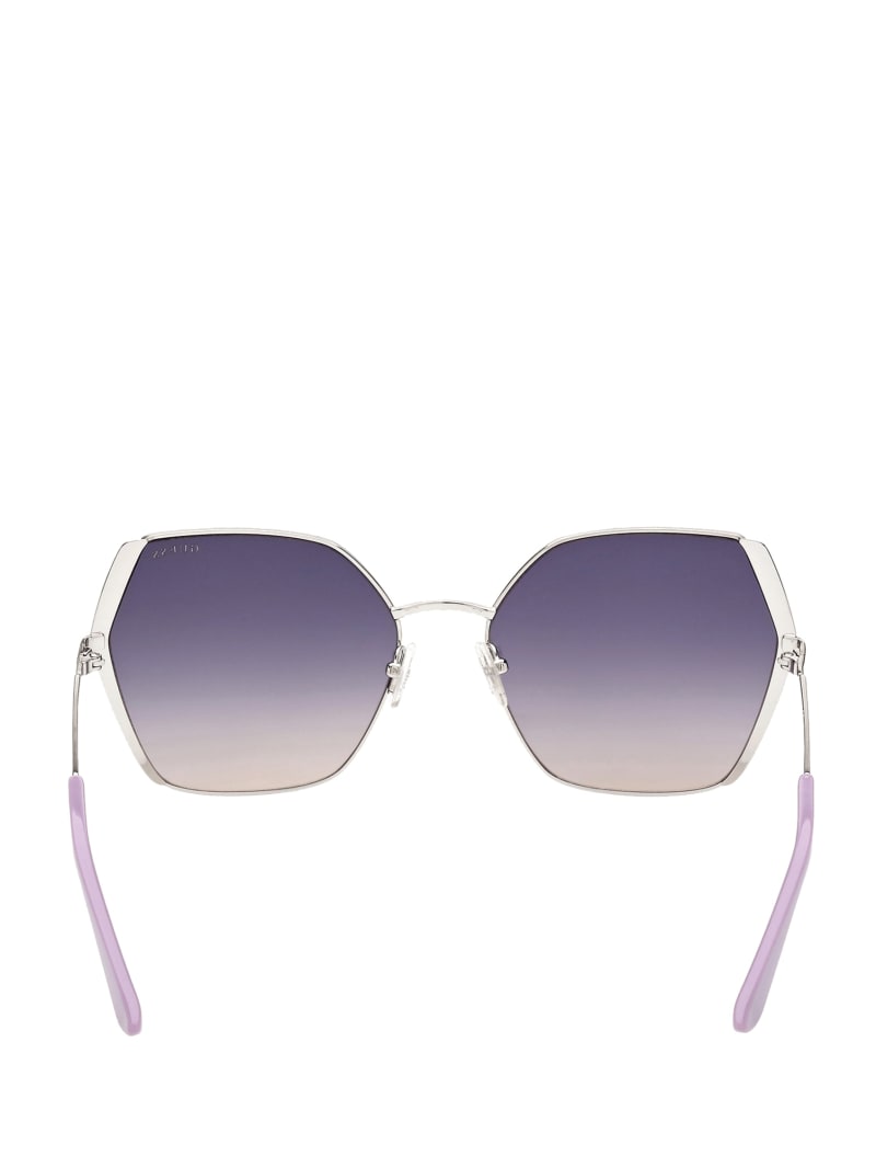 Silver Women's Guess Oversized Metal Geometric Sunglasses | 7254198-LN