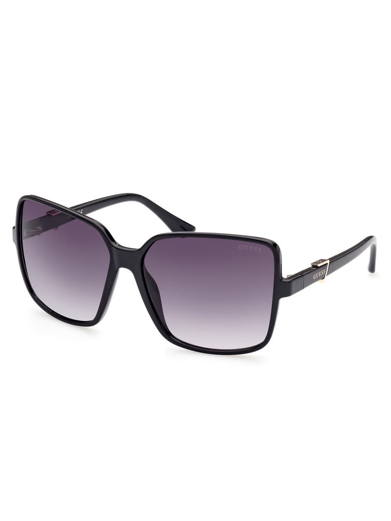 Silver Women's Guess Oversized Square Logo Sunglasses | 2017543-ND