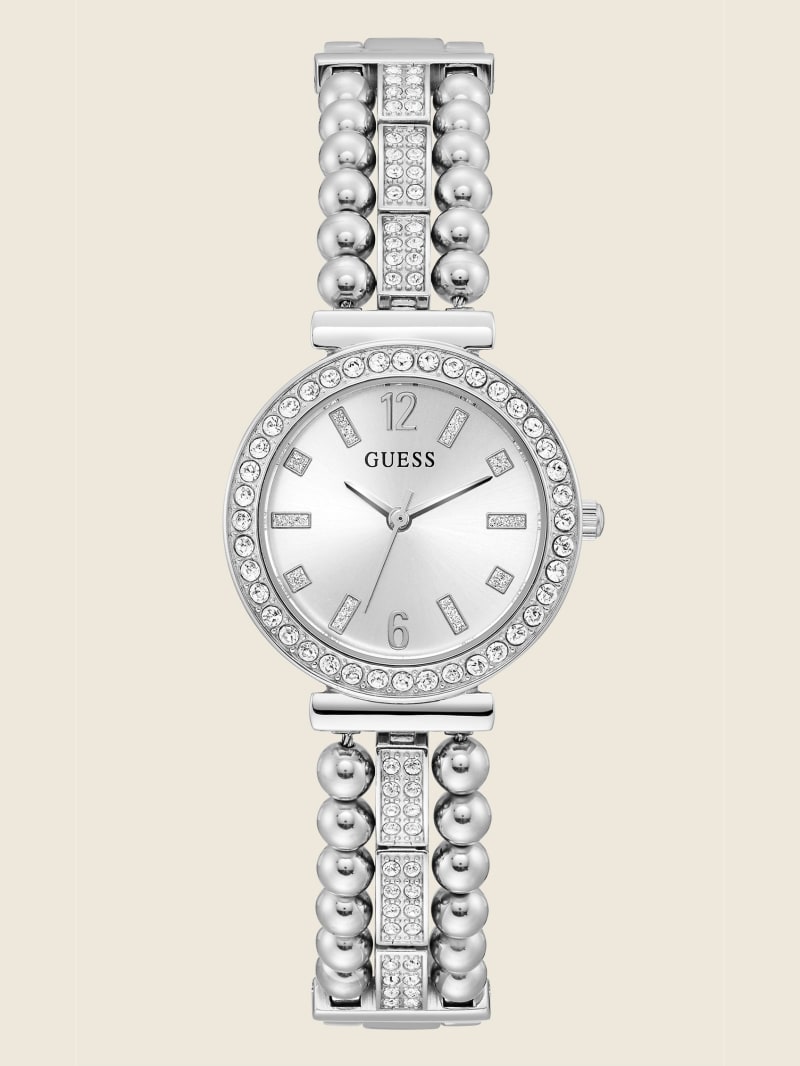 Silver Women\'s Guess Silver-Tone Analog Watches | 1968375-UH