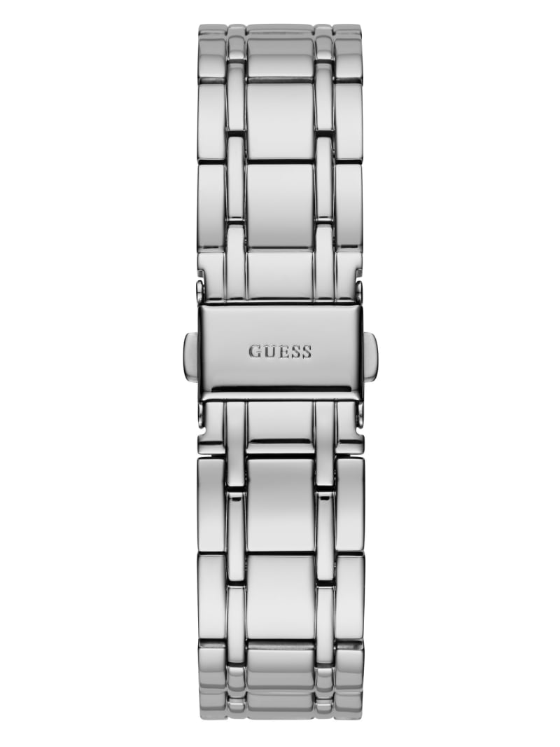 Silver Women's Guess Silver-Tone Diamond Analog Watches | 5408132-ZM