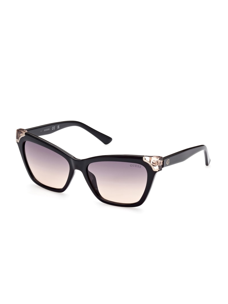 Silver Women's Guess Tortoise Plastic Square Sunglasses | 1270856-ZX