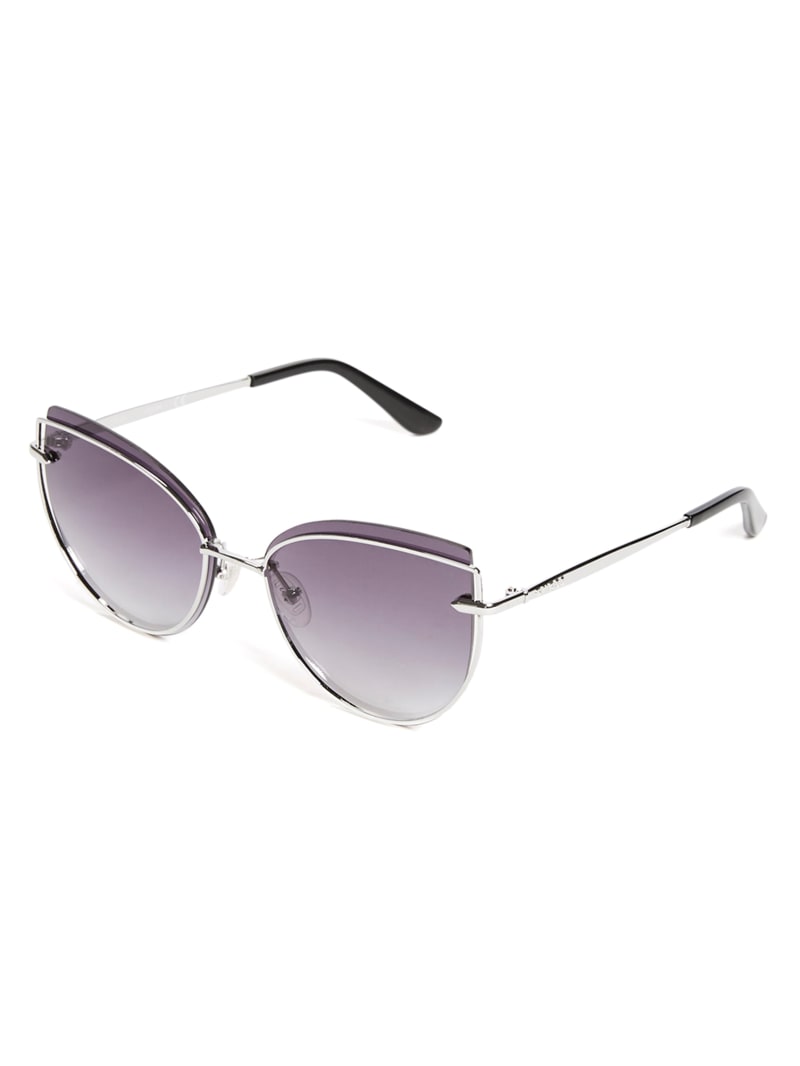 Silver Women's Guess Wired Cat Eye Sunglasses | 5839201-GM