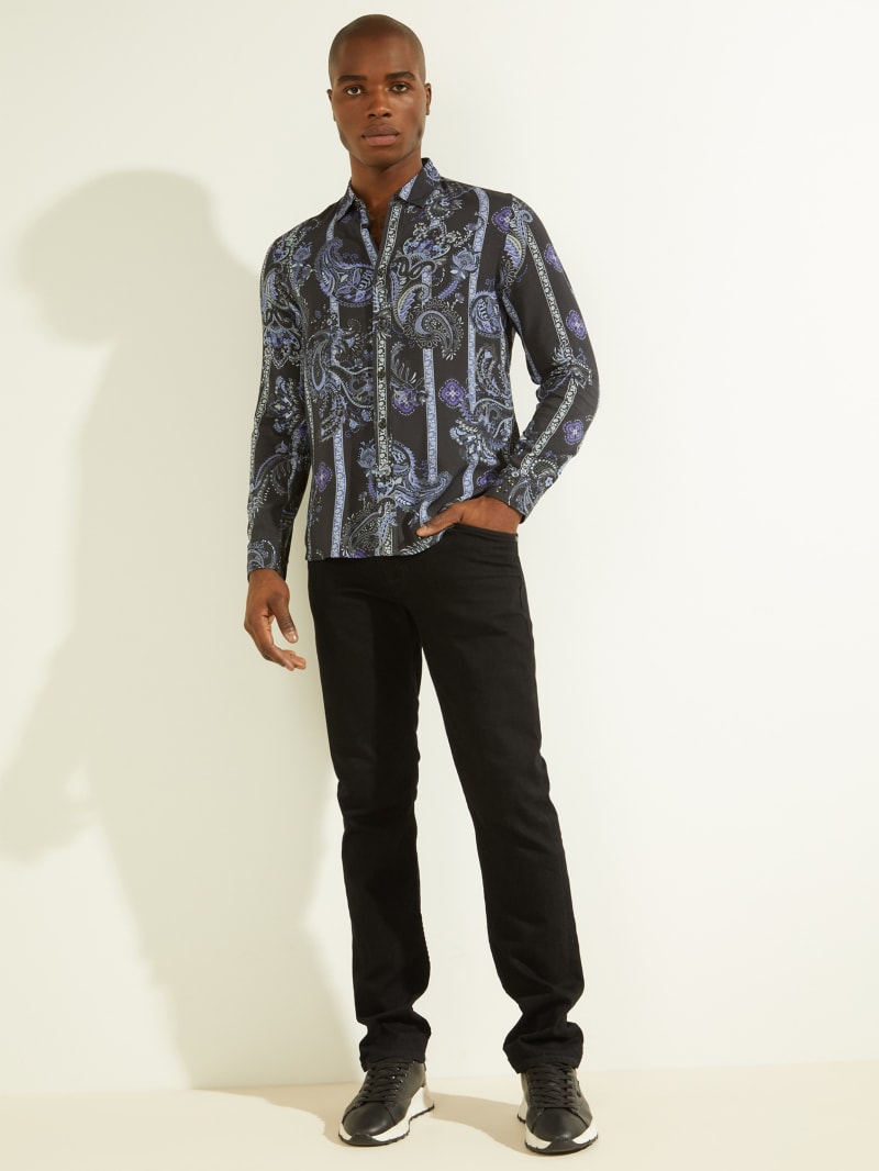 Stripes Men's Guess Eco Paisley Shirts | 8653217-OS