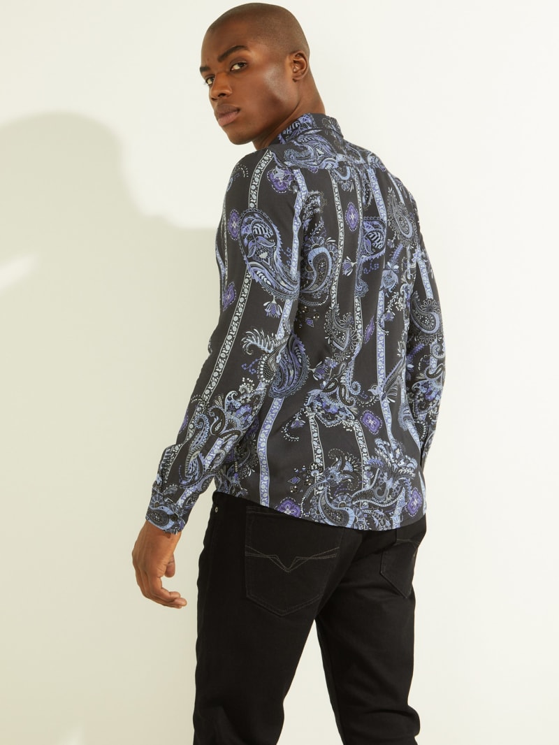 Stripes Men's Guess Eco Paisley Shirts | 8653217-OS