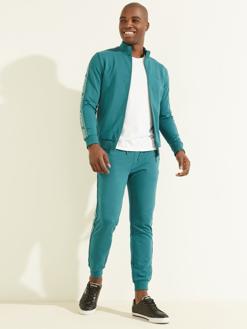 Turquoise Men's Guess Eco Arlo Logo Tape Jackets | 3451796-MY