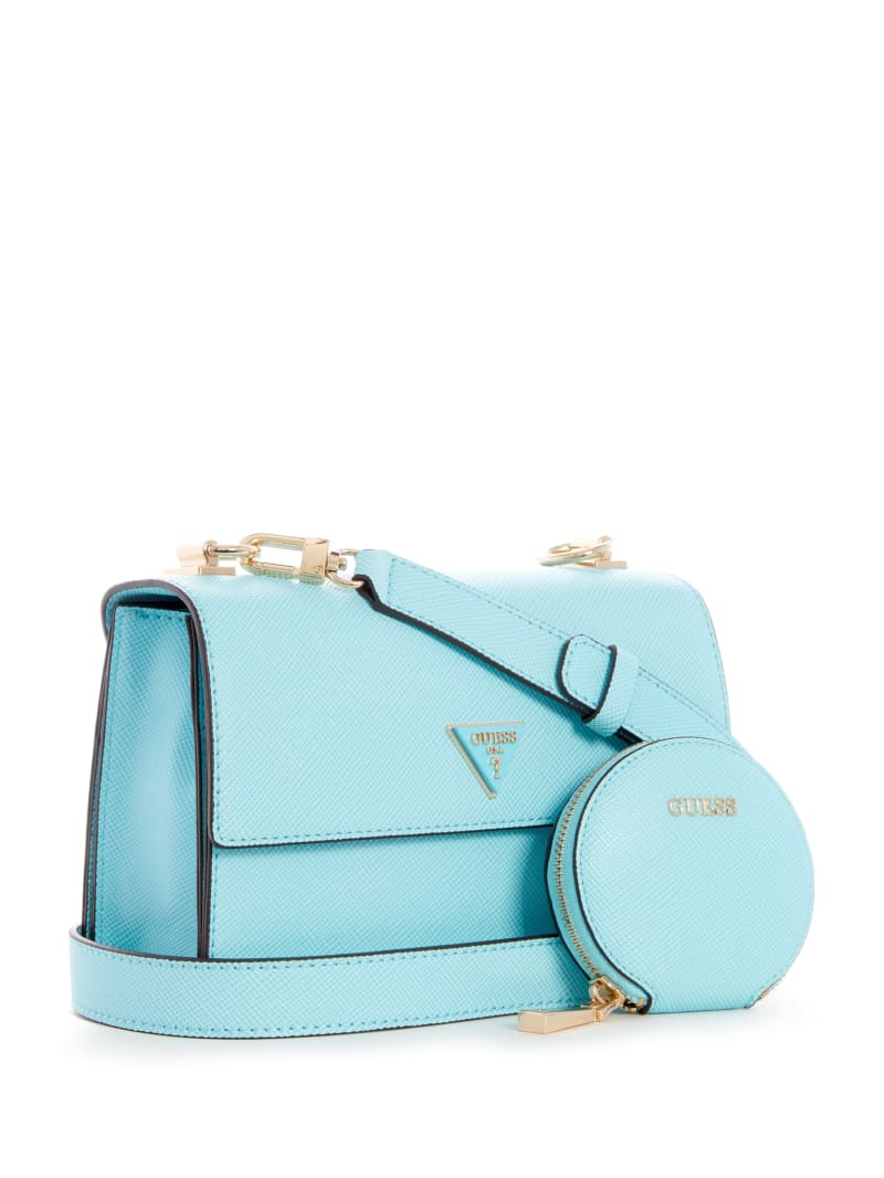 Turquoise Women's Guess Alexie Flap Crossbody Bags | 7832045-OA