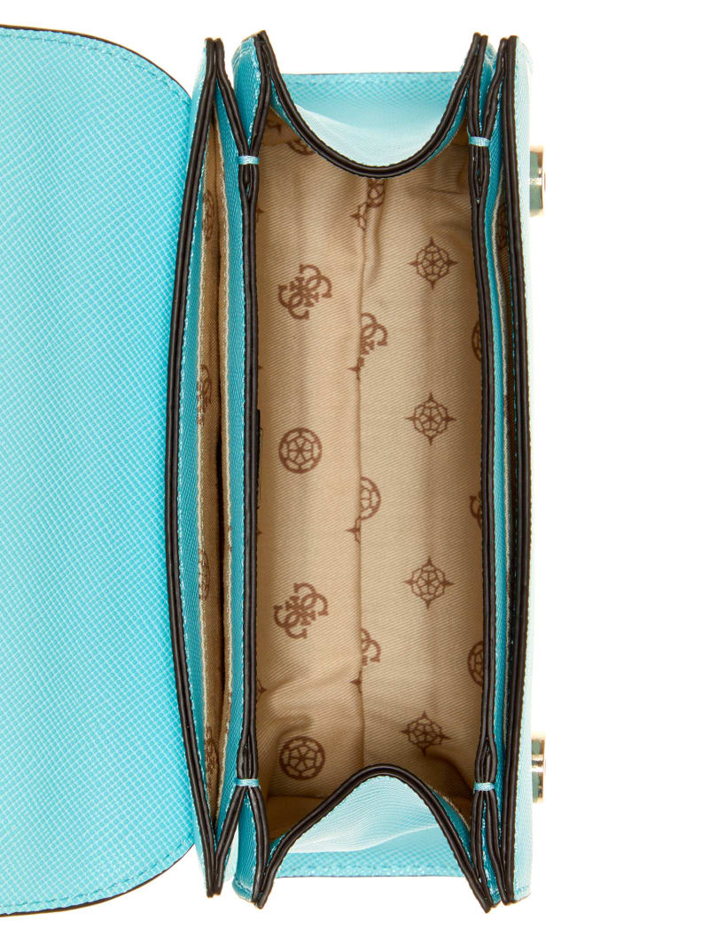 Turquoise Women's Guess Alexie Flap Crossbody Bags | 7832045-OA